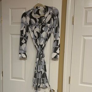 Donna Morgan Black and White Geometric Dress